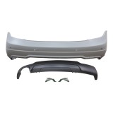Set bara spate MERCEDES C-CLASS (W204), 03.2011-, cu gauri senzori parcare; grunduit, de vopsit; type AMG; cu spoiler; cu gaura evacuare pe stanga; T