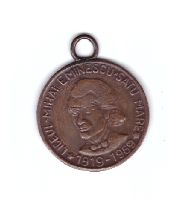 Medalie Liceul Mihai Eminescu Satu Mare 1919-1969, stare buna