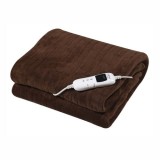 Patura electrica Gallet, 160 x 130 cm, 120 W, 9 trepte, cablu 2.2 m, fleece polar, Maro