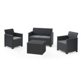 Set de mobilier de grădină Elodie cu masă cu perne, grafit