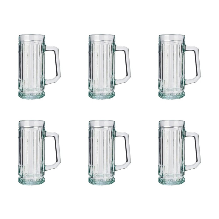 Bierglas, Bierkrug, Ma&szlig;krug, Bierseidel mit Schild 6er Set Biergl&auml;ser, Gambrinus - 0,3 Liter