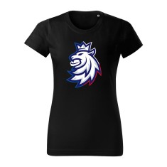 Echipa națională de hochei tricou de dama Czech republic Tricolour logo black - d&aacute;msk&eacute; S