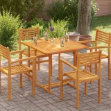 vidaXL Blat de masă pătrată, 90 x 90 x 2,5 cm, lemn masiv de tec 48991