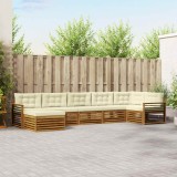 Cumpara ieftin Set de canapele de exterior 7 buc. 7-Locuri Natural si Crem