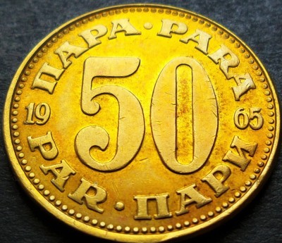 Moneda 50 PARA - RSF YUGOSLAVIA, anul 1965 *cod 2069 C foto