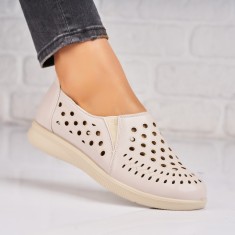 Pantofi dama casual Bej din Piele Ecologica Casho A4818 foto