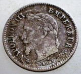 J.020 FRANTA NAPOLEON III 20 CENTIMES 1867 BB ARGINT