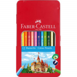 Creioane Colorate Faber-Castell Eco, 12 Buc/Set, Culori Asortate, Cutie Metalica, Creion de Colorat, Creioane Colorate Faber-Castell, Creioane de Colo