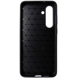 Husa spate Auto Focus aspect Carbon, silicon negru, pentru Samsung Galaxy S25 FE