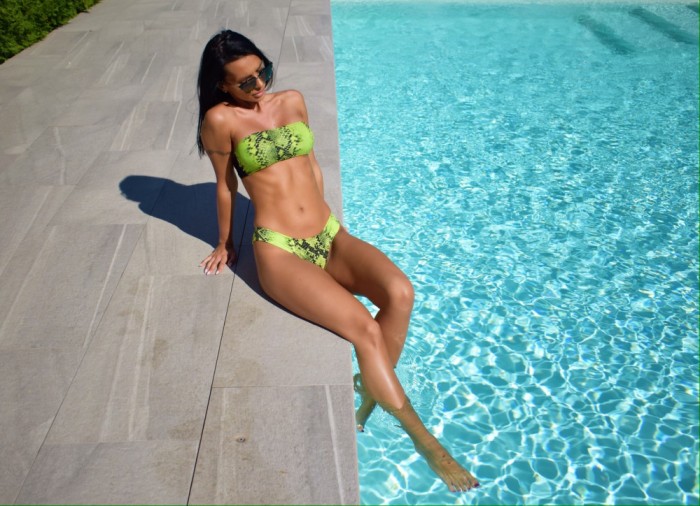 SW2112-9912 Costum de baie in doua piese cu imprimeu sarpe