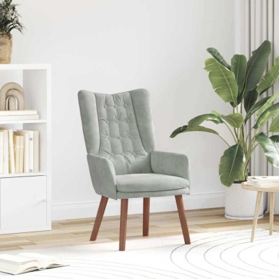 Scaun relaxant Gri deschis Catifea foto