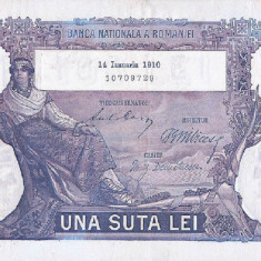 REPRODUCERE bancnota 100 lei 1910 Romania