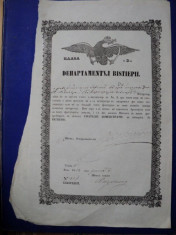 Targoviste, Departamentul Vistieriei Patent negustor Radu C, 1856 foto