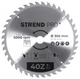 Strend Pro TCT 305x3.2x30/20 mm 40T, p&acirc;nza de ferăstrău pentru lemn, SK feliat