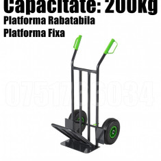 Carucior Transport Liza Platforma Rabatabila 200kg Cutii + LIVRARE GRATUITA