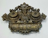 Calimara dubla din bronz, stil Historist, Secol XIX