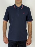 U.S. Grand POLO Tricou polo barbati cu logo brodat si detalii contrastante, Regular fit, Bleumarin inchis, M