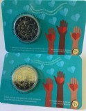 Belgia 2 Euro 2022 Sanatate Coin Card UNC. Moneda Comemorativa