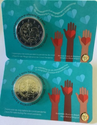 moneda BELGIA 2 euro comemorativa 2022_Sanatate, coin card foto
