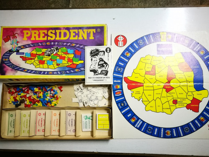 Joc de masă President anii &#039;90, rom&acirc;nesc, stil Monopoly.