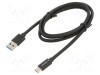 Cablu USB 3.0/3.1 A la C 1m negru 5Gbps SAVIO