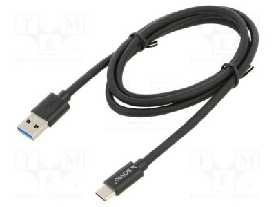 Cablu USB 3.0/3.1 A la C 1m negru 5Gbps SAVIO foto