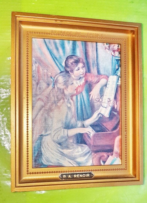 F802-Aplica mica Tinere la Pian- Bergere de France- P.A. Renoir Reproducere.