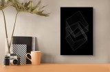 Tablou Canvas Design Geometric Abstract Alb-Negru, 26 x 39 cm, CMCLASS