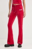 Juicy Couture pantaloni de trening culoarea rosu, cu imprimeu, JCBBJ125862