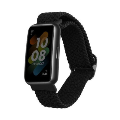 Curea kwmobile pentru Huawei Band 7, Nylon, Negru, 59428.01 foto