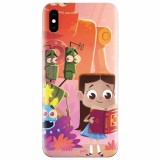 Husa silicon pentru Apple Iphone X, Children Kids Robots Illustration Colorful K