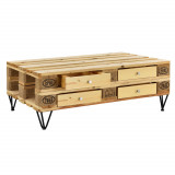 [en.casa]&reg; Sertar pentru mobilier paleti - depozitare practica pentru mobilier unic - 9,5x37,5x44,5cm - cu sine - efect lemn HausGarden Leisure, [en.casa]