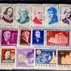 TIMBRE ROMANIA MNH LP428/1957;527/1961;593 ;1964 -LOT PERSONALITAȚI Serii simple