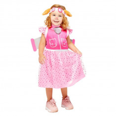 Costum Paw Patrol Skye 3 piese rochie, banderola cu urechi si ghiozdan cu aripi, Roz (Patrula Catelusilor)