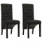 vidaXL Scaune de bucătărie, 2 buc., negru, material textil