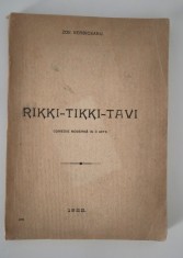 Carte veche 1922 Zoe Verbiceanu Teatru Rikki Tikki Tavi Carte rara