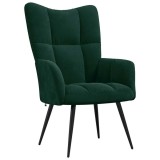Cumpara ieftin Scaun de relaxare, verde inchis, catifea