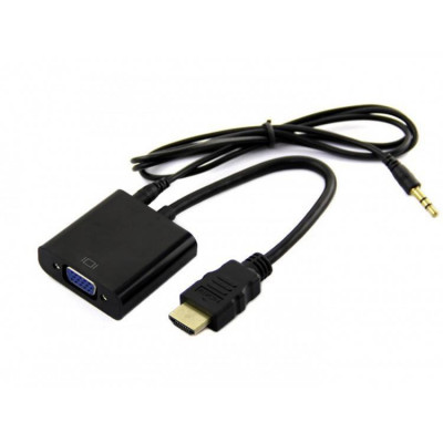 Cablu adaptor HDMI la VGA +3.5 mm JACK audio 20cm foto