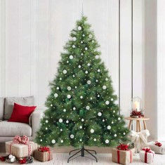 vidaXL Brad de Crăciun artificial cu 300 LED Verde 240 cm PE și PVC 3397812