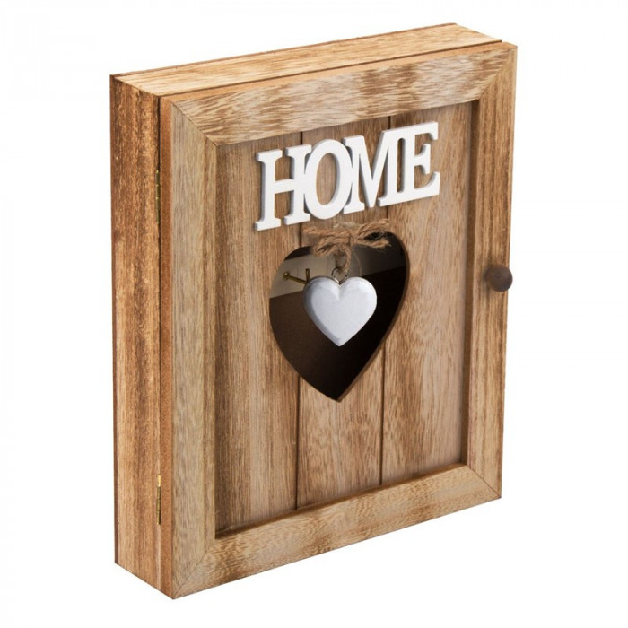 Cutie lemn pentru chei, 21 x 6 x 26 cm, mesaj Home