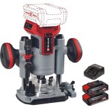 Einhell TP-RO 18 Li BL PXC + Twinpack CB + 4514095 - Masina de frezat 6 8 mm + Set 2 acumulatori si incarcator Li-Ion 18 V 2.5 Ah