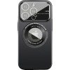 Husa protectie magsafe kathy tech, flippy, pentru apple iphone 14 pro max, dublu cerc, negru