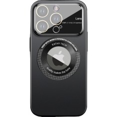 Husa protectie MagSafe Kathy Tech, Flippy, pentru Apple iPhone 12 Pro Max, Dublu Cerc, Negru foto