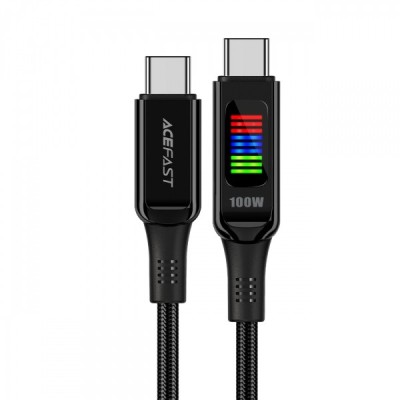 Cablu Date si Incarcare USB-C - USB-C Acefast C7-03, 100W, 1.2m, Negru foto
