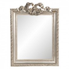 Oglinda de perete cu rama din lemn argintiu 25 cm x 2 cm x 34 h foto