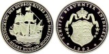 D1 Medalie Germania 1992 /Argint .585/15 g /Sailing ship Halfmoon by Henry Hudson Proof in capsule