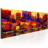 Cumpara ieftin Tablou - Colourful City Skyline 150x50 cm