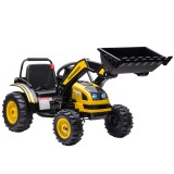 Buldozer pentru Copii HOMCOM de 3-5 ani, Baterie 6V, Viteza 1.5-2.5 km/h, Galben | AOSOM RO