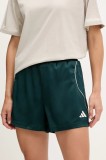 adidas pantaloni scurți Stadium culoarea verde, cu imprimeu, high waist, JW0501