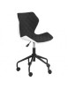 Scaun Birou Copii HM Matrix Ergonomic Alb/Negru, Cadru Metalic, Ajustabil, Stofa+Piele Eco, Max 100kg